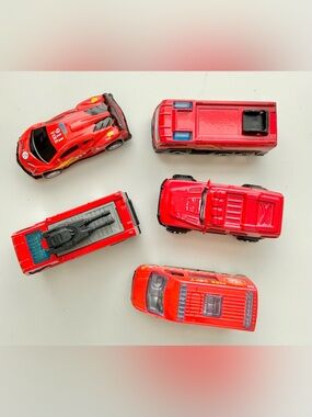 Red Rescue Toy Car Set for Kids - 5-Piece